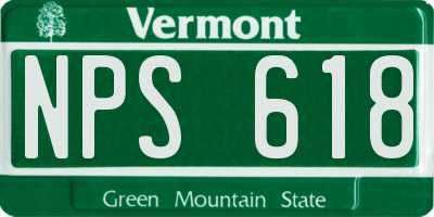 VT license plate NPS618