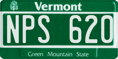 VT license plate NPS620