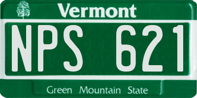 VT license plate NPS621