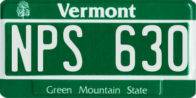 VT license plate NPS630