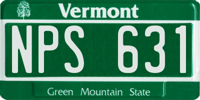 VT license plate NPS631