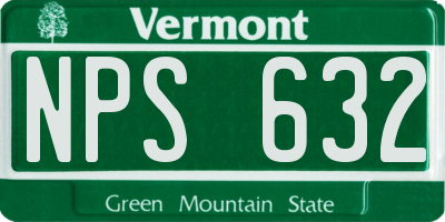 VT license plate NPS632