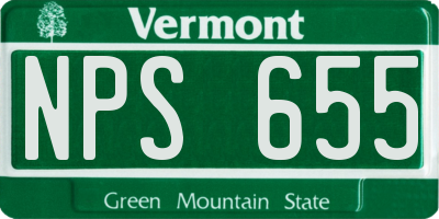 VT license plate NPS655