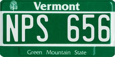VT license plate NPS656