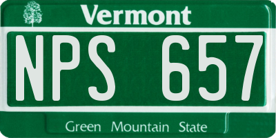 VT license plate NPS657