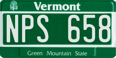 VT license plate NPS658
