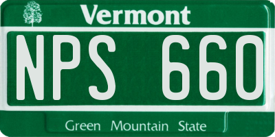 VT license plate NPS660