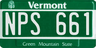 VT license plate NPS661