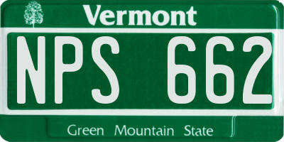 VT license plate NPS662