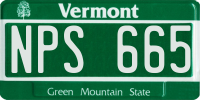 VT license plate NPS665