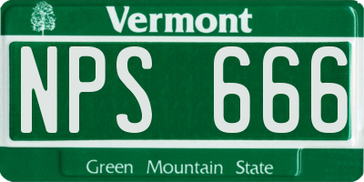 VT license plate NPS666