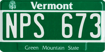 VT license plate NPS673