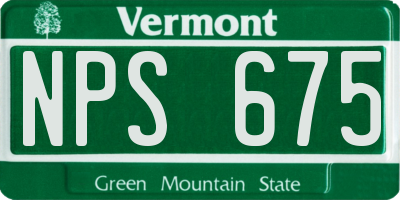 VT license plate NPS675