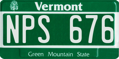 VT license plate NPS676