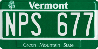VT license plate NPS677
