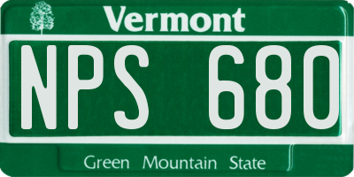 VT license plate NPS680