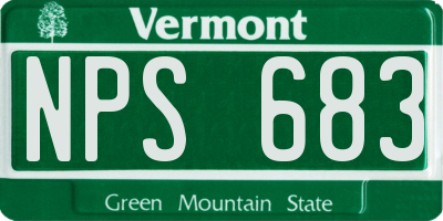 VT license plate NPS683