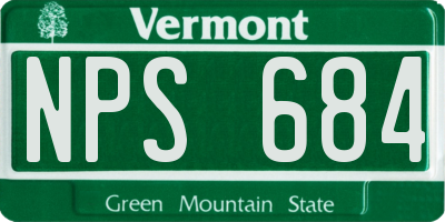 VT license plate NPS684