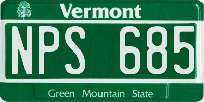 VT license plate NPS685