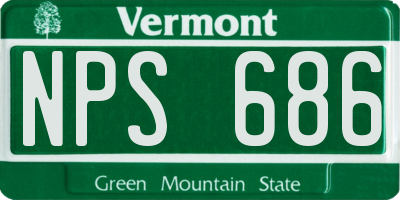 VT license plate NPS686