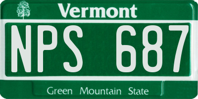 VT license plate NPS687