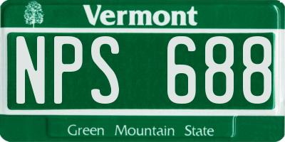 VT license plate NPS688
