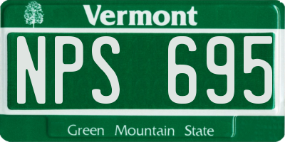 VT license plate NPS695