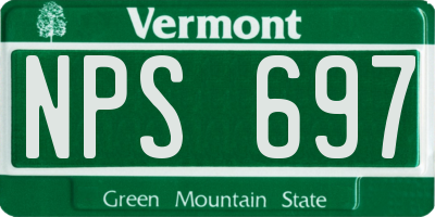 VT license plate NPS697