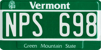 VT license plate NPS698
