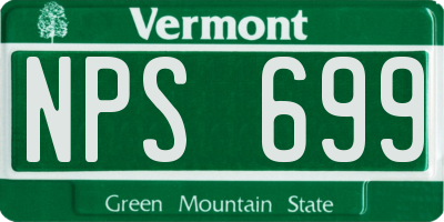 VT license plate NPS699