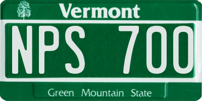 VT license plate NPS700