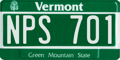 VT license plate NPS701
