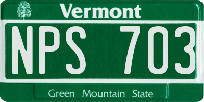 VT license plate NPS703