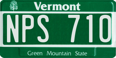 VT license plate NPS710