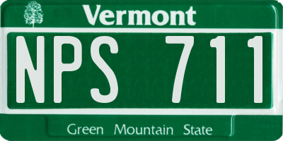 VT license plate NPS711