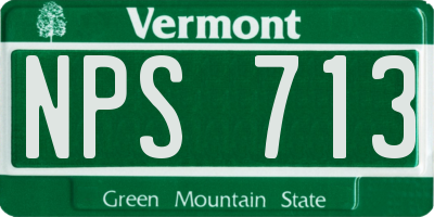 VT license plate NPS713