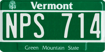 VT license plate NPS714