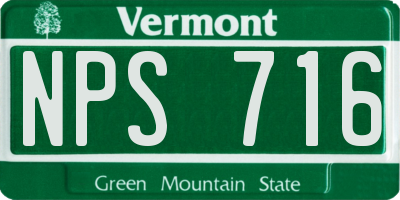 VT license plate NPS716