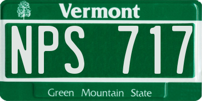 VT license plate NPS717