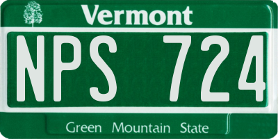 VT license plate NPS724
