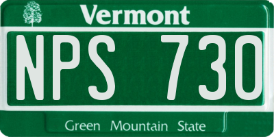 VT license plate NPS730