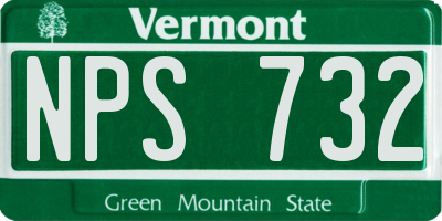 VT license plate NPS732