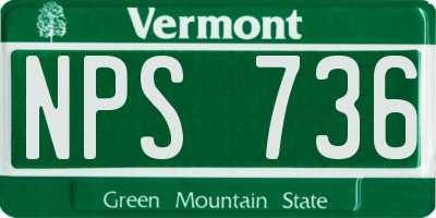 VT license plate NPS736