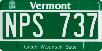VT license plate NPS737