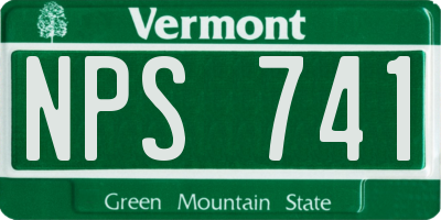 VT license plate NPS741
