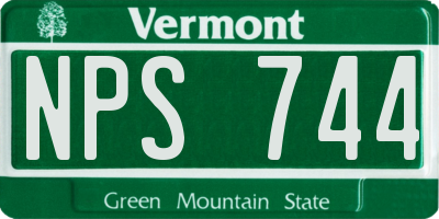 VT license plate NPS744