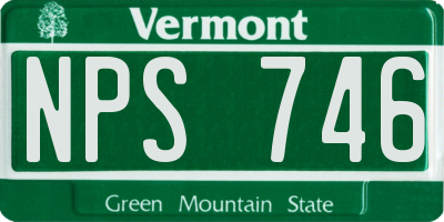 VT license plate NPS746