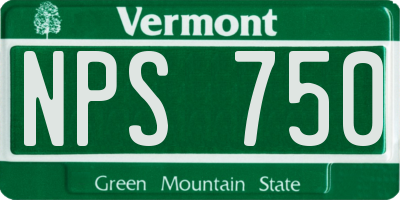 VT license plate NPS750