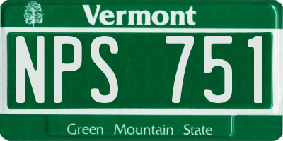 VT license plate NPS751
