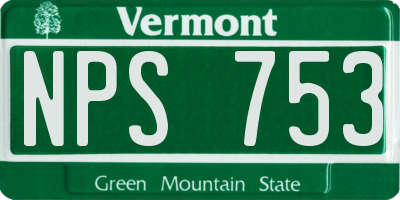 VT license plate NPS753
